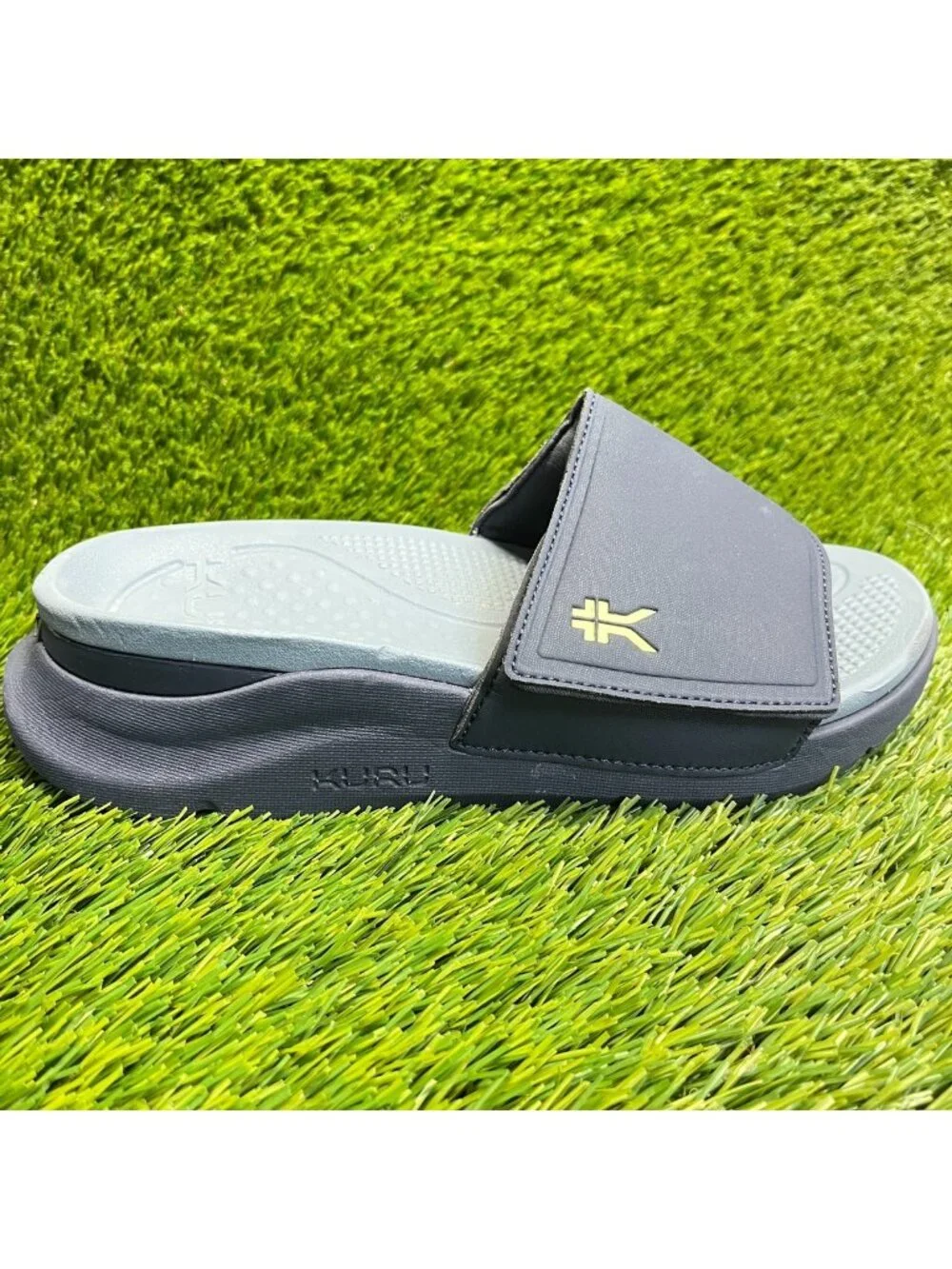 Kuru Moment Mens Size 7 Navy Blue Beach Walking Outdoor Slip On Slide Sandals